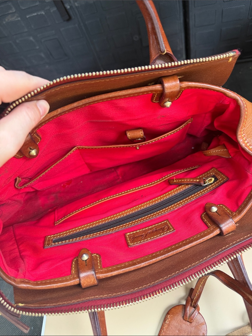 Dooney & Bourke Wilson Brown Leather Satchel - Picture 6 of 6
